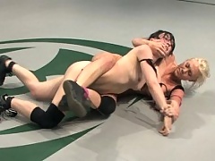 Porn Star Samantha Sin gets her ass kicked in wrestling!